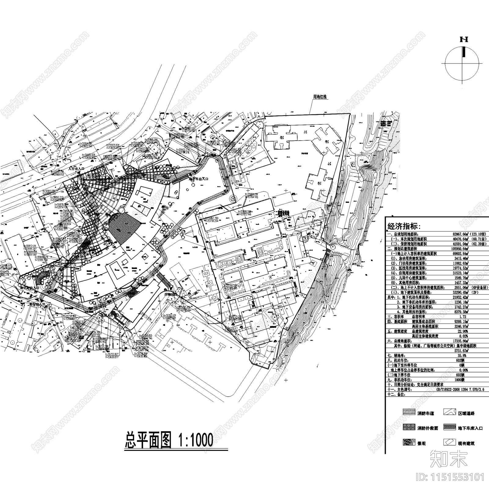 达州中心医院住院部改扩建建筑平面施工图cad施工图下载【ID:1151553101】