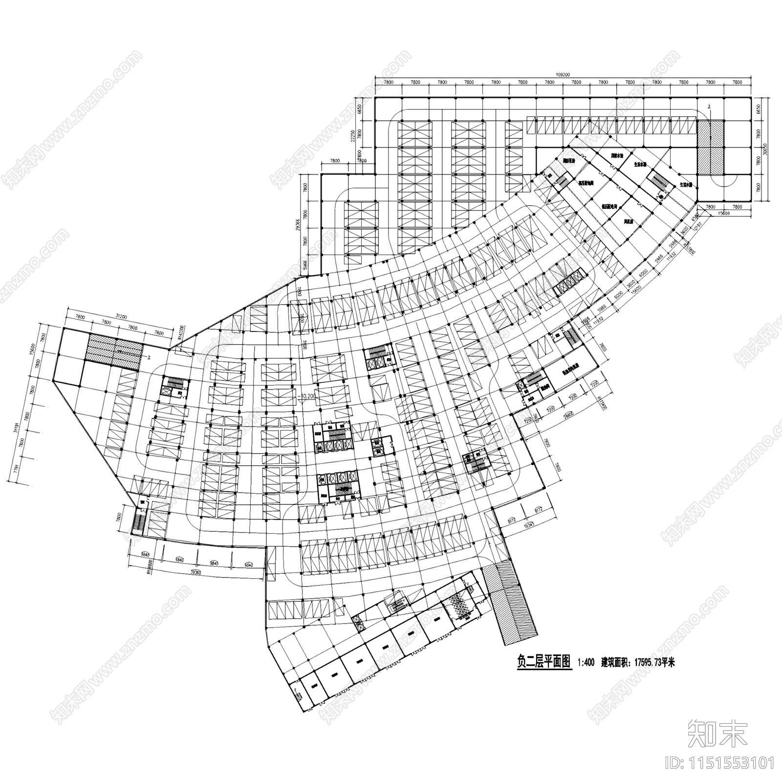 达州中心医院住院部改扩建建筑平面施工图cad施工图下载【ID:1151553101】