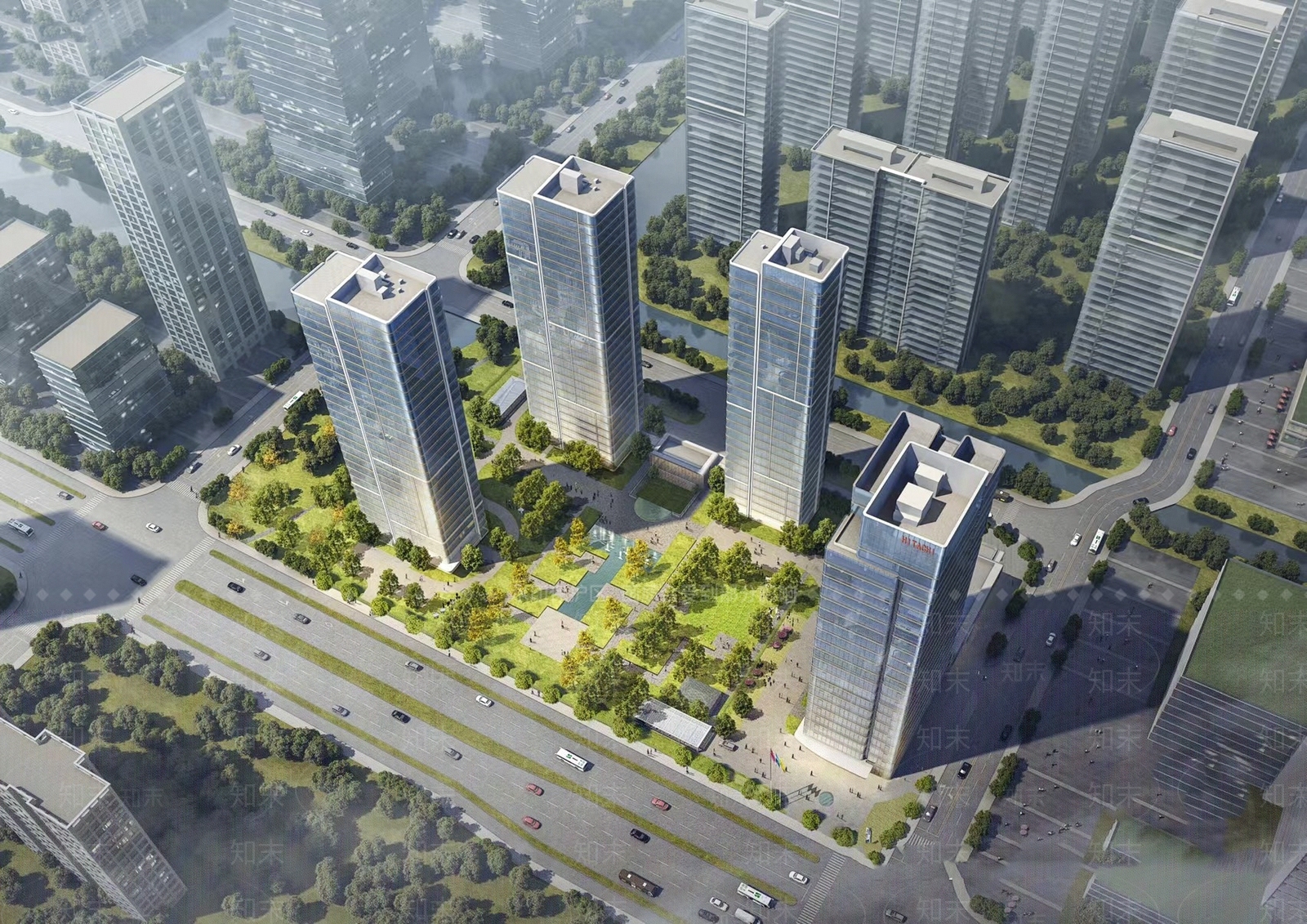 现代流线型超高层办公中心总部大楼SU模型下载【ID:1151555530】