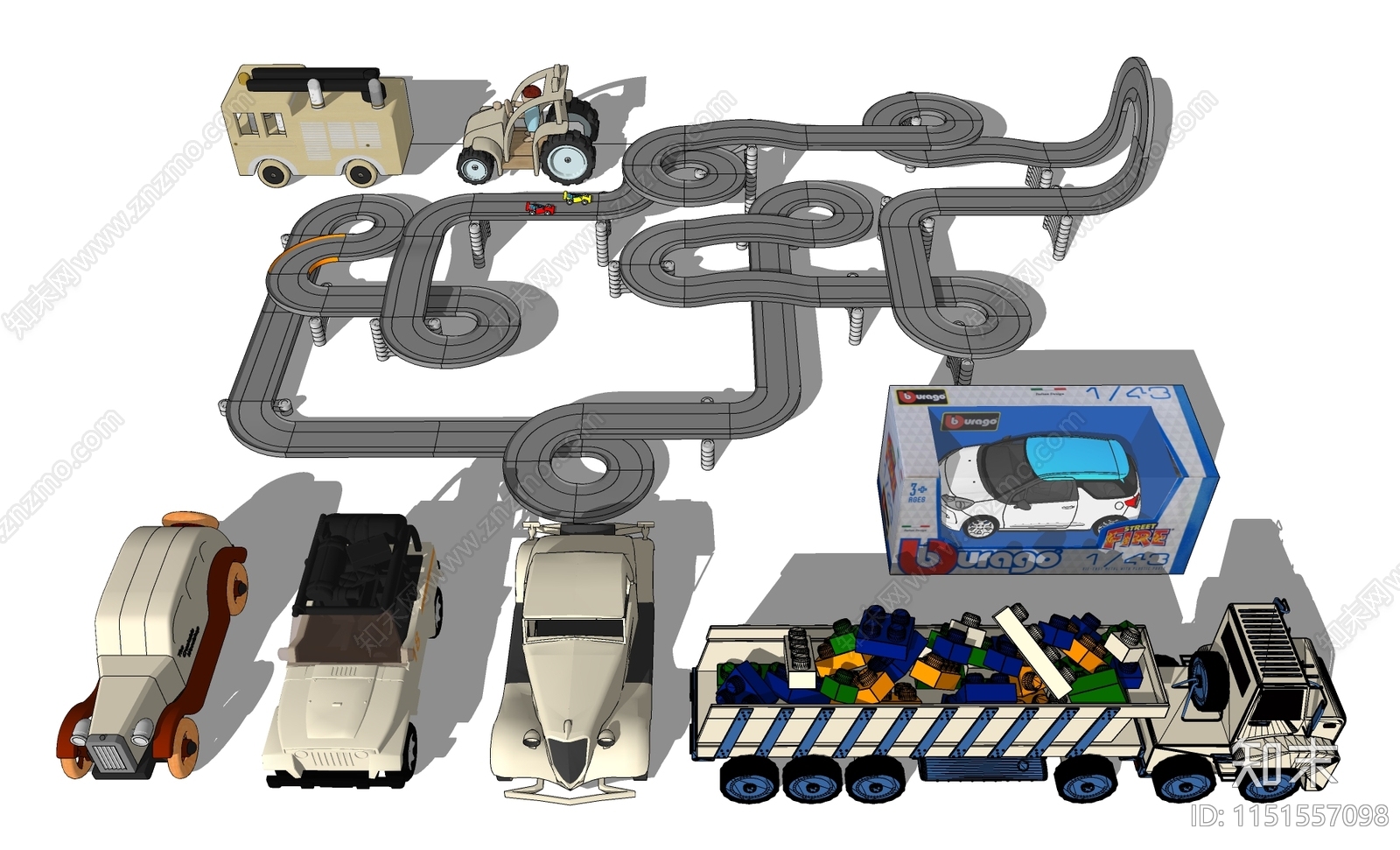 玩具汽车SU模型下载【ID:1151557098】
