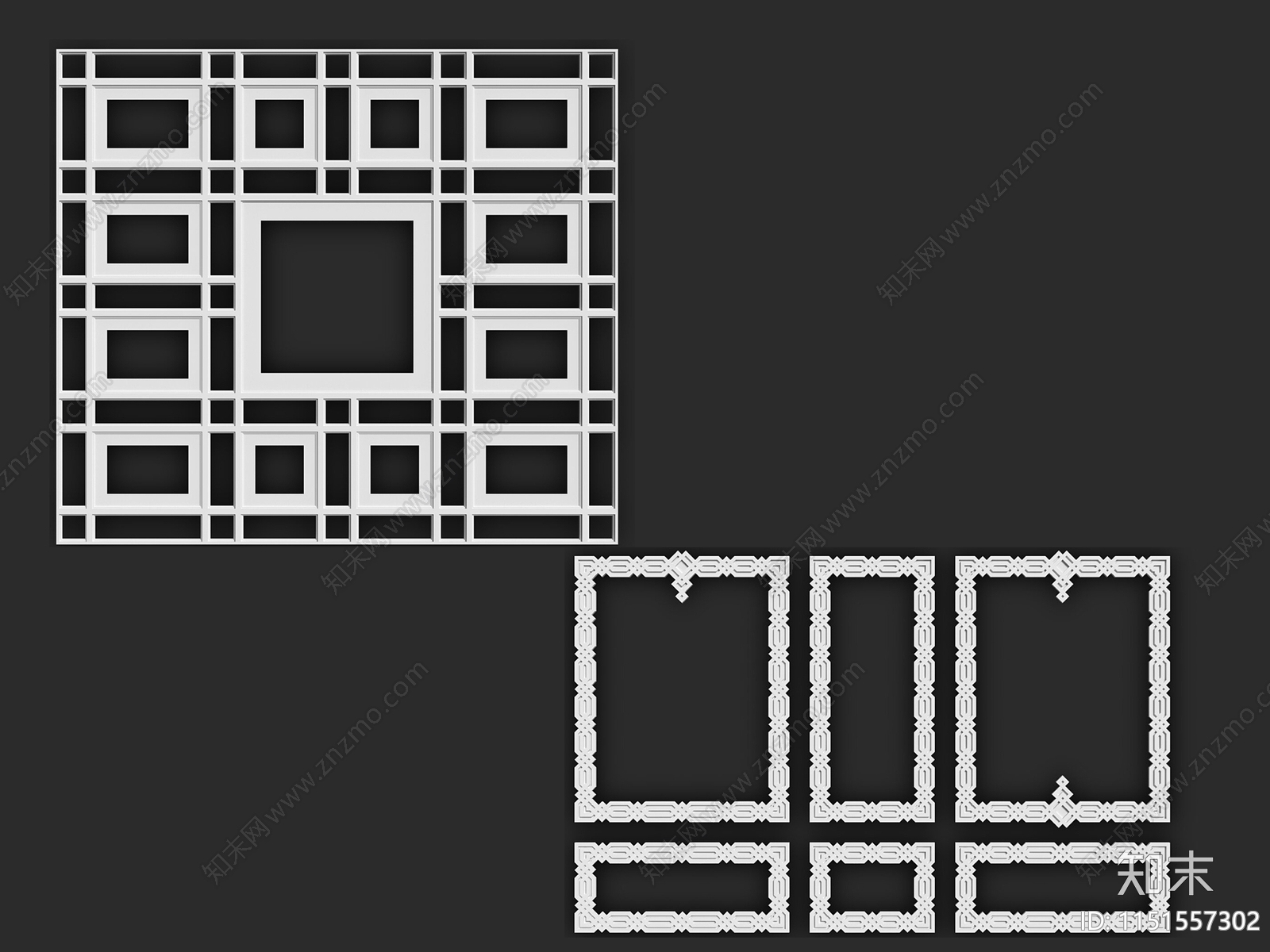 现代雕花3D模型下载【ID:1151557302】