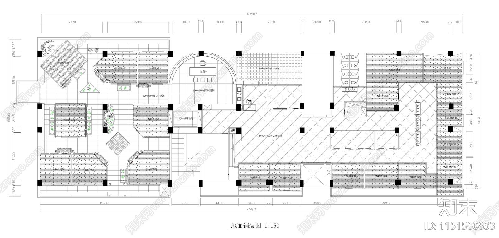 茶餐厅施工图cad施工图下载【ID:1151560833】