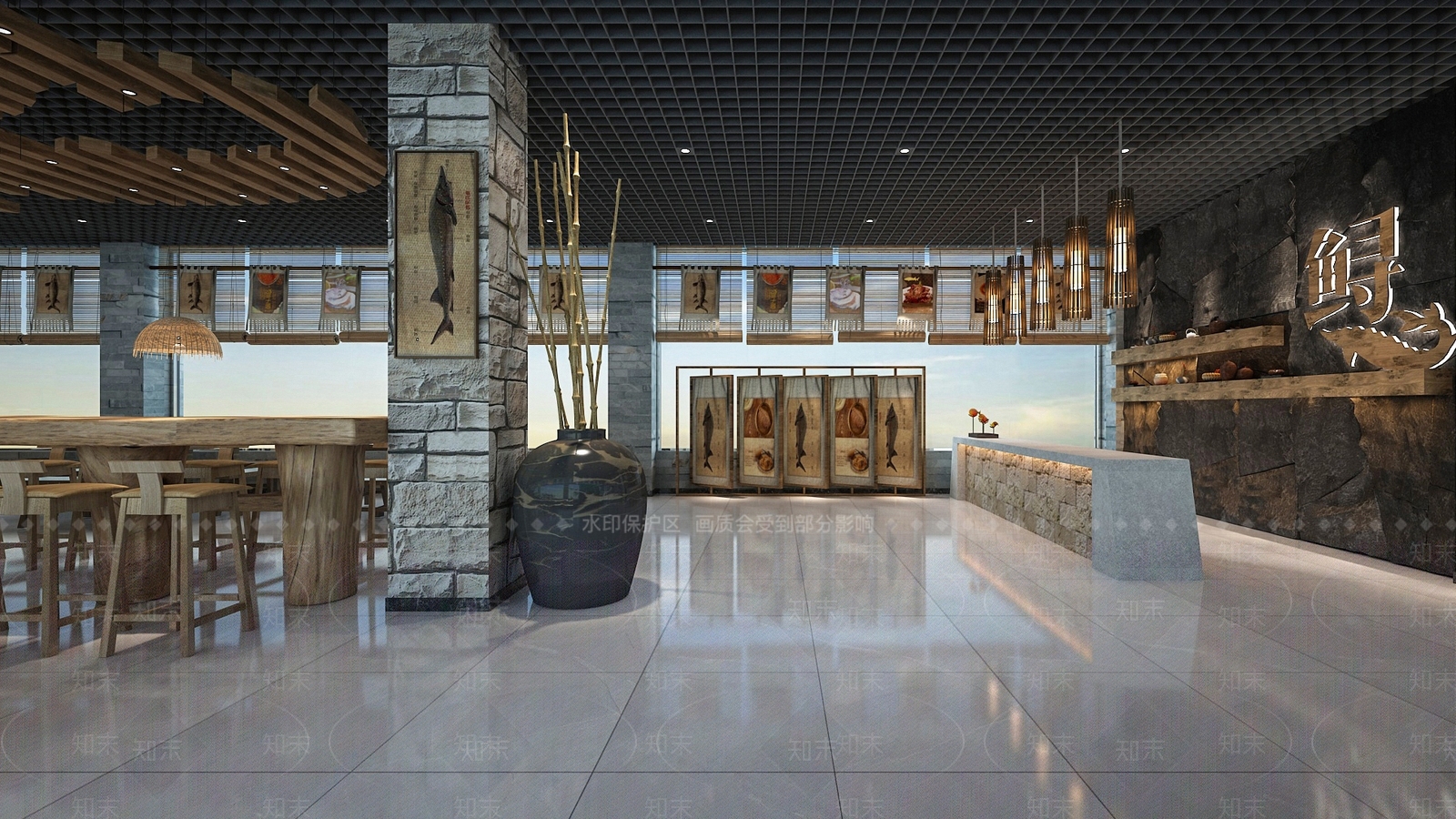 新中式中餐厅3D模型下载【ID:1151563174】