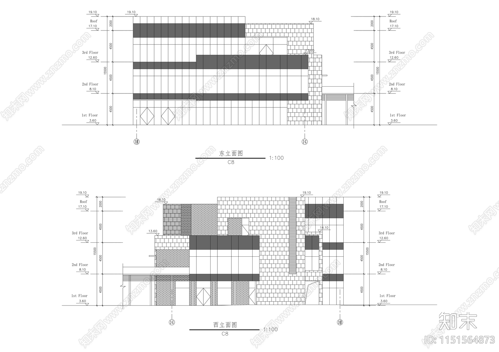 创意工作室建筑施工图cad施工图下载【ID:1151564873】