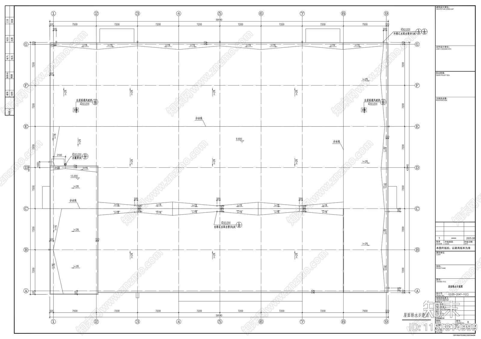 大型标准厂房建筑cad施工图下载【ID:1151814999】