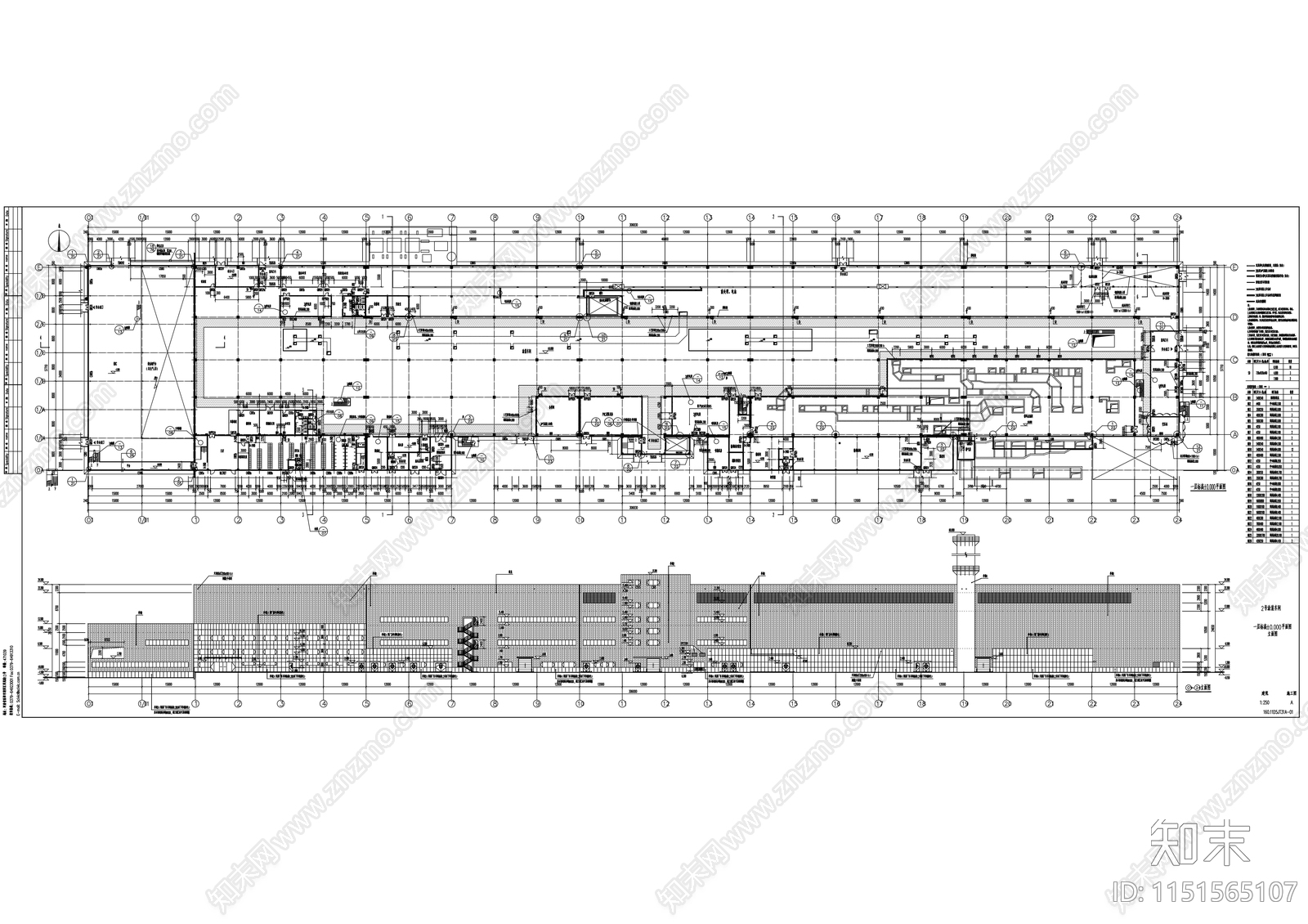 多层框架结构涂装类工业厂房建筑施工图cad施工图下载【ID:1151565107】