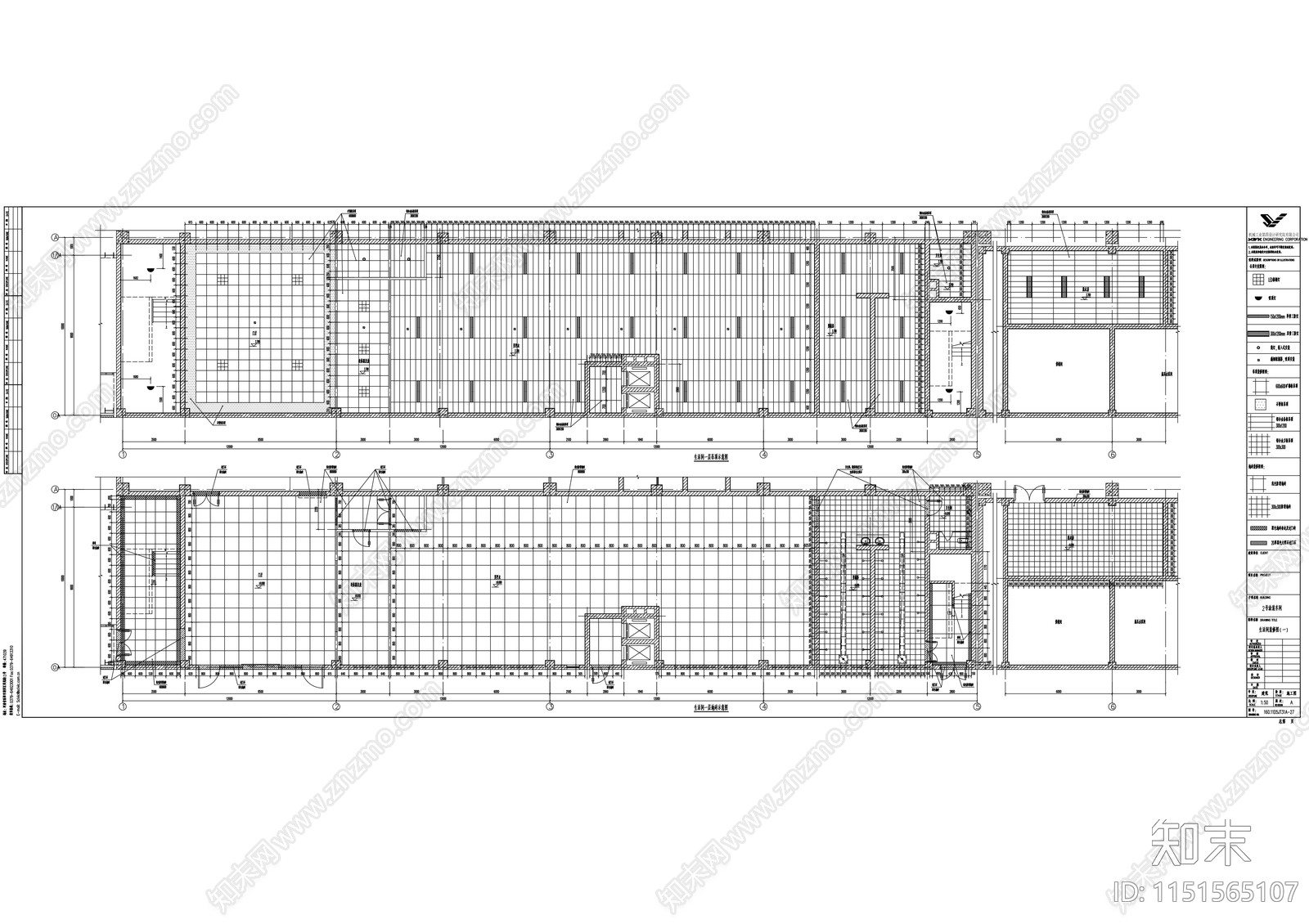 多层框架结构涂装类工业厂房建筑施工图cad施工图下载【ID:1151565107】