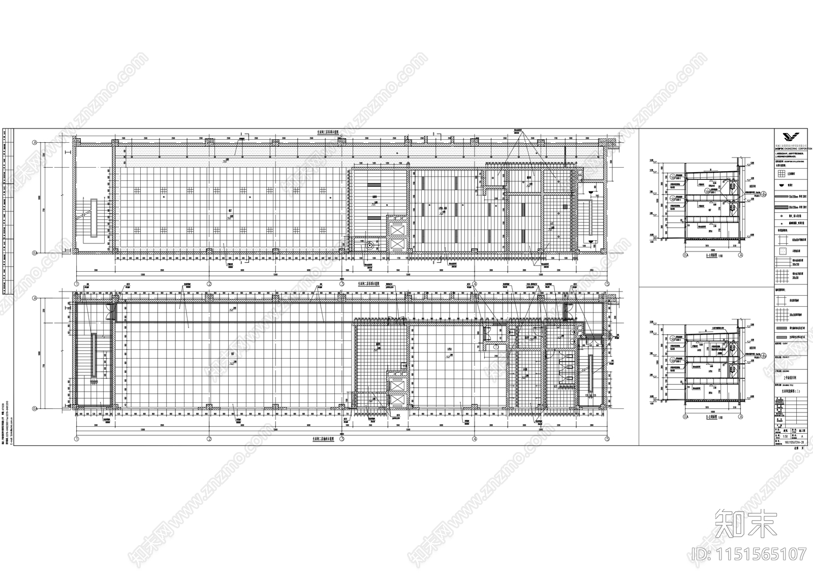 多层框架结构涂装类工业厂房建筑施工图cad施工图下载【ID:1151565107】