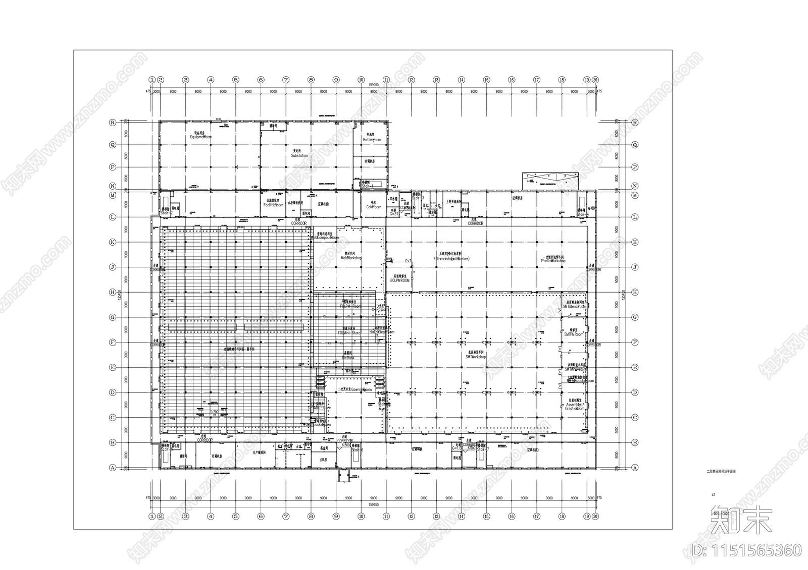 多层现代风格厂区规划及单体建筑设计施工图cad施工图下载【ID:1151565360】