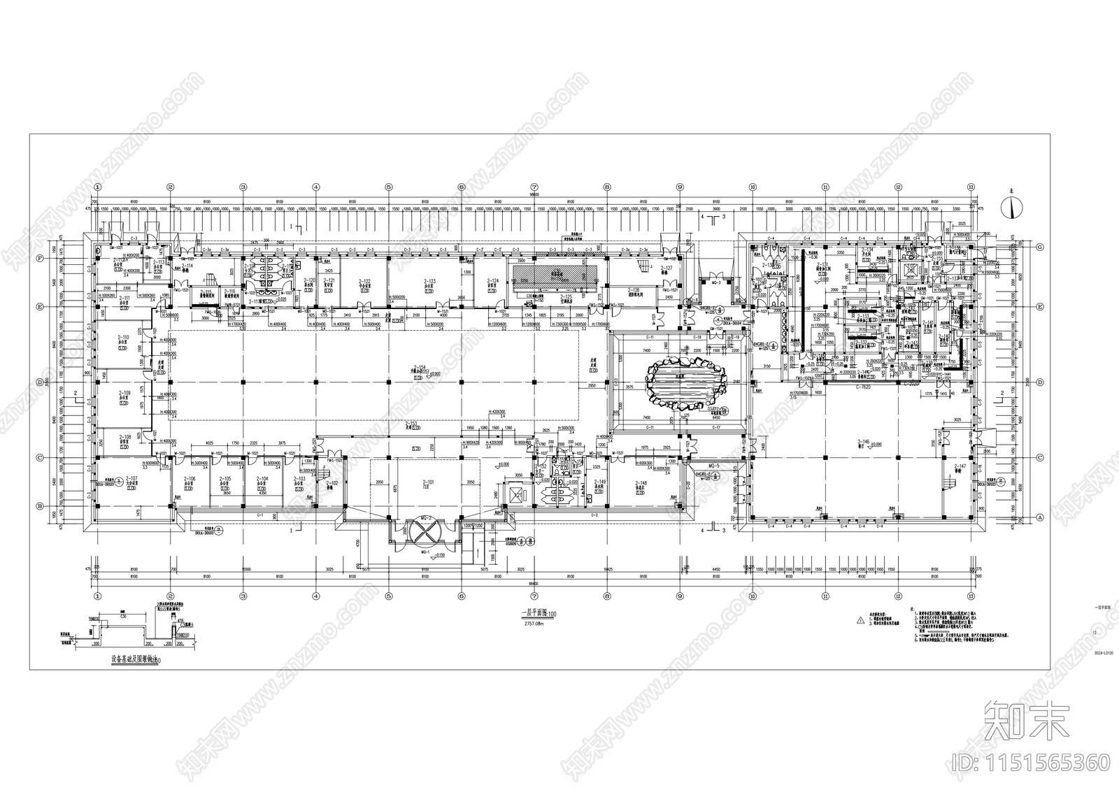 多层现代风格厂区规划及单体建筑设计施工图cad施工图下载【ID:1151565360】