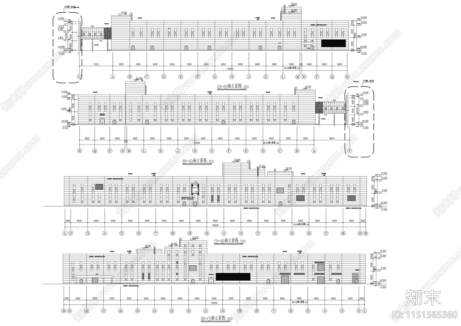 多层现代风格厂区规划及单体建筑设计施工图cad施工图下载【ID:1151565360】