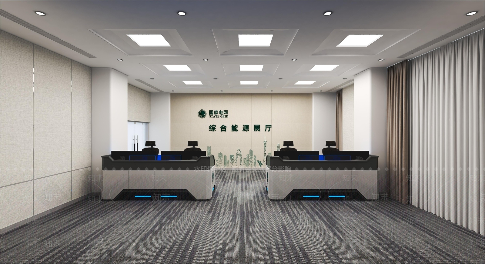 现代指挥控制室3D模型下载【ID:1151565552】