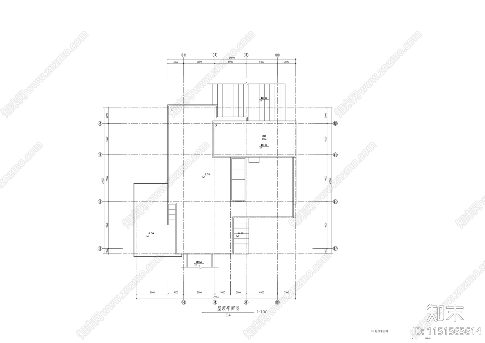 二层工业园区别墅型办公楼cad施工图下载【ID:1151565614】