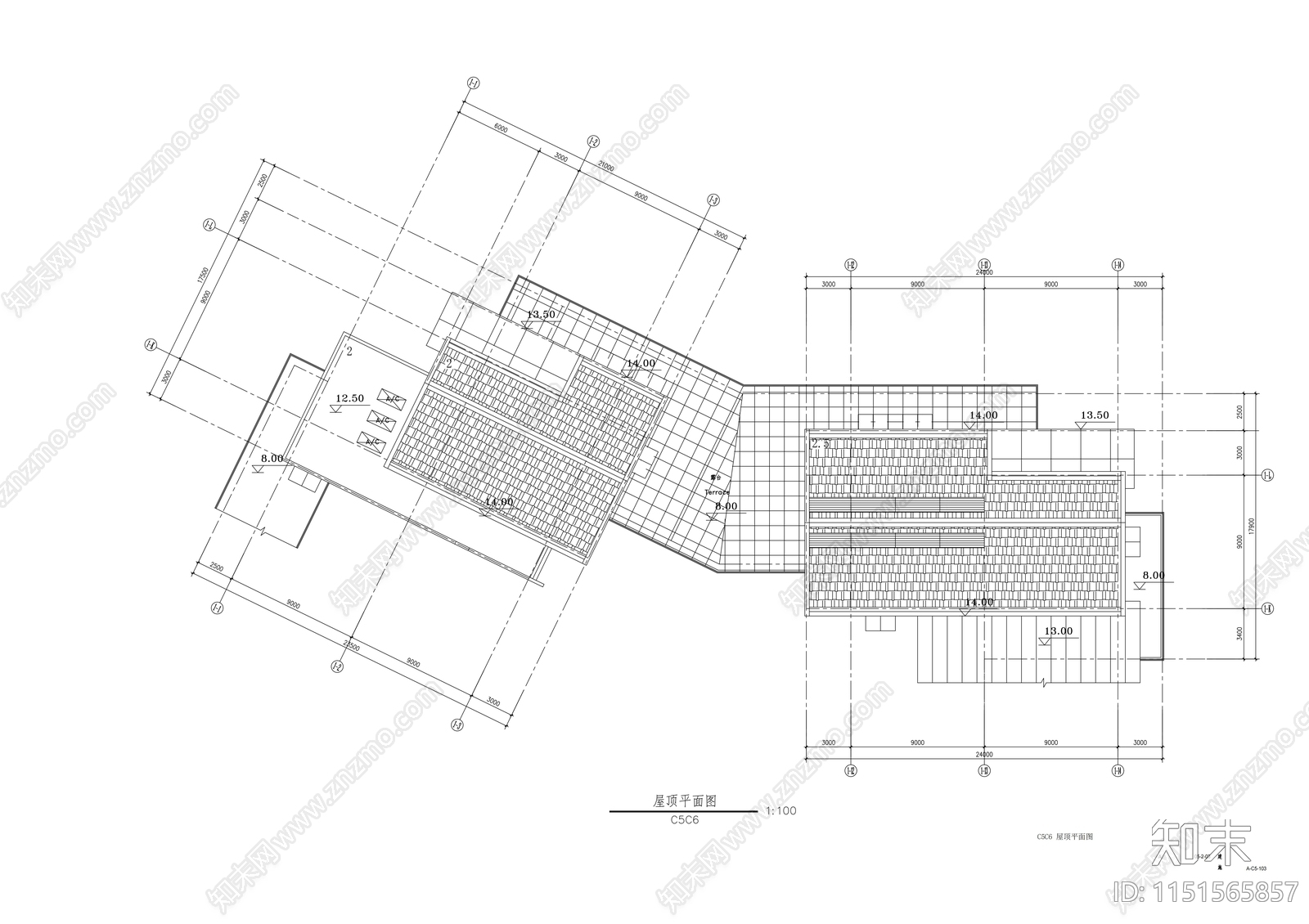 工业园区办公楼建筑施工图cad施工图下载【ID:1151565857】