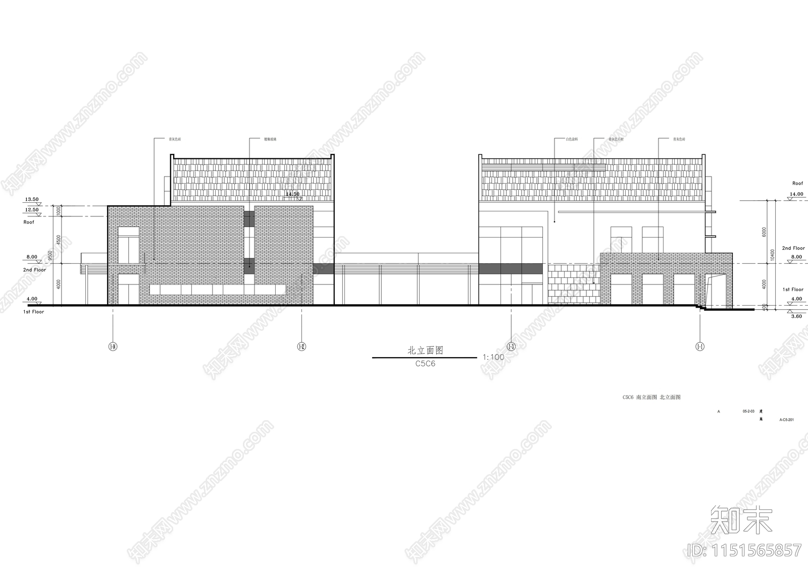 工业园区办公楼建筑施工图cad施工图下载【ID:1151565857】