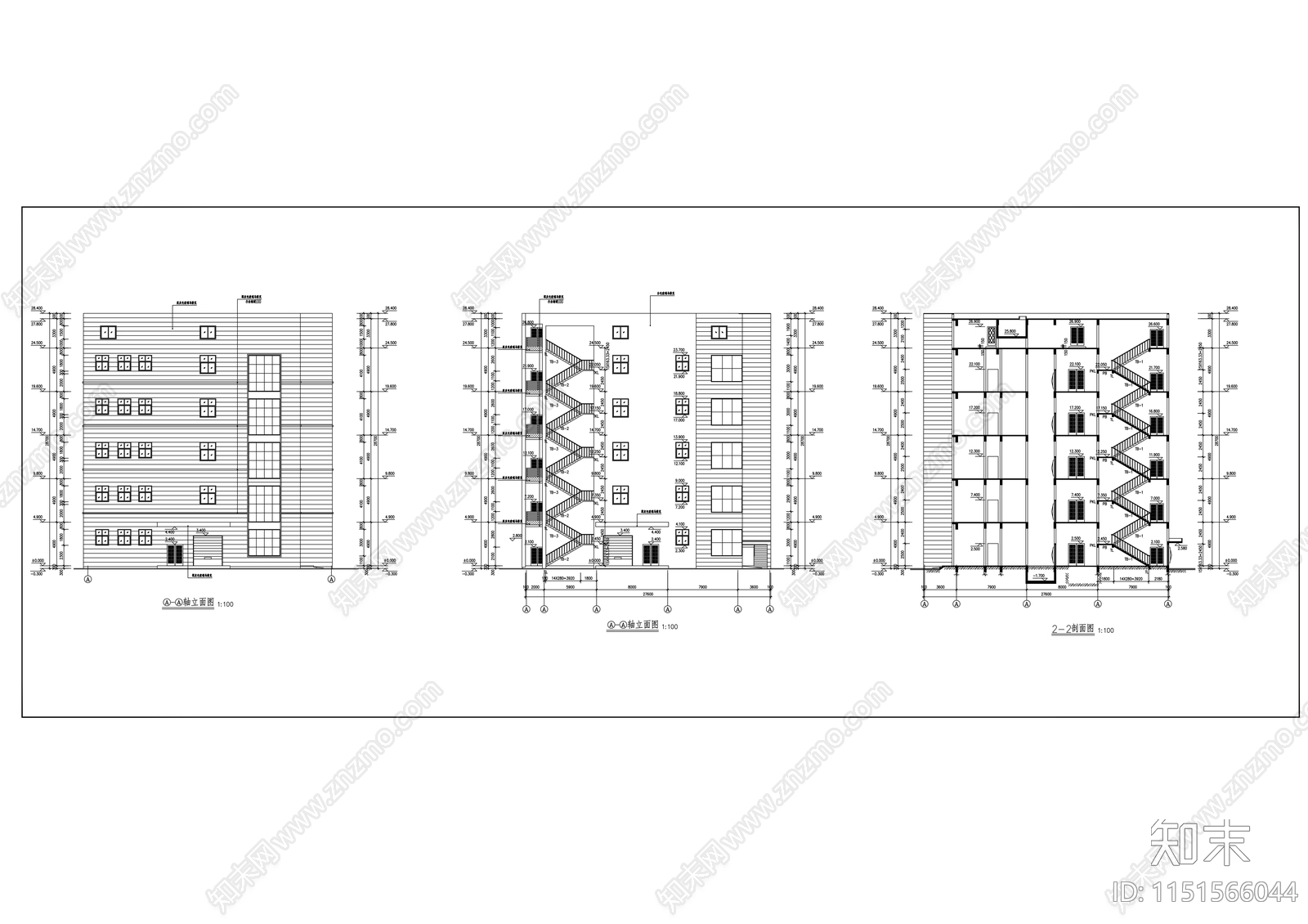 工业园区现代厂房建筑施工图cad施工图下载【ID:1151566044】