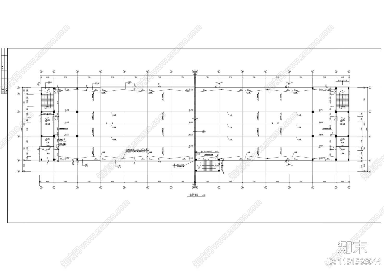 工业园区现代厂房建筑施工图cad施工图下载【ID:1151566044】