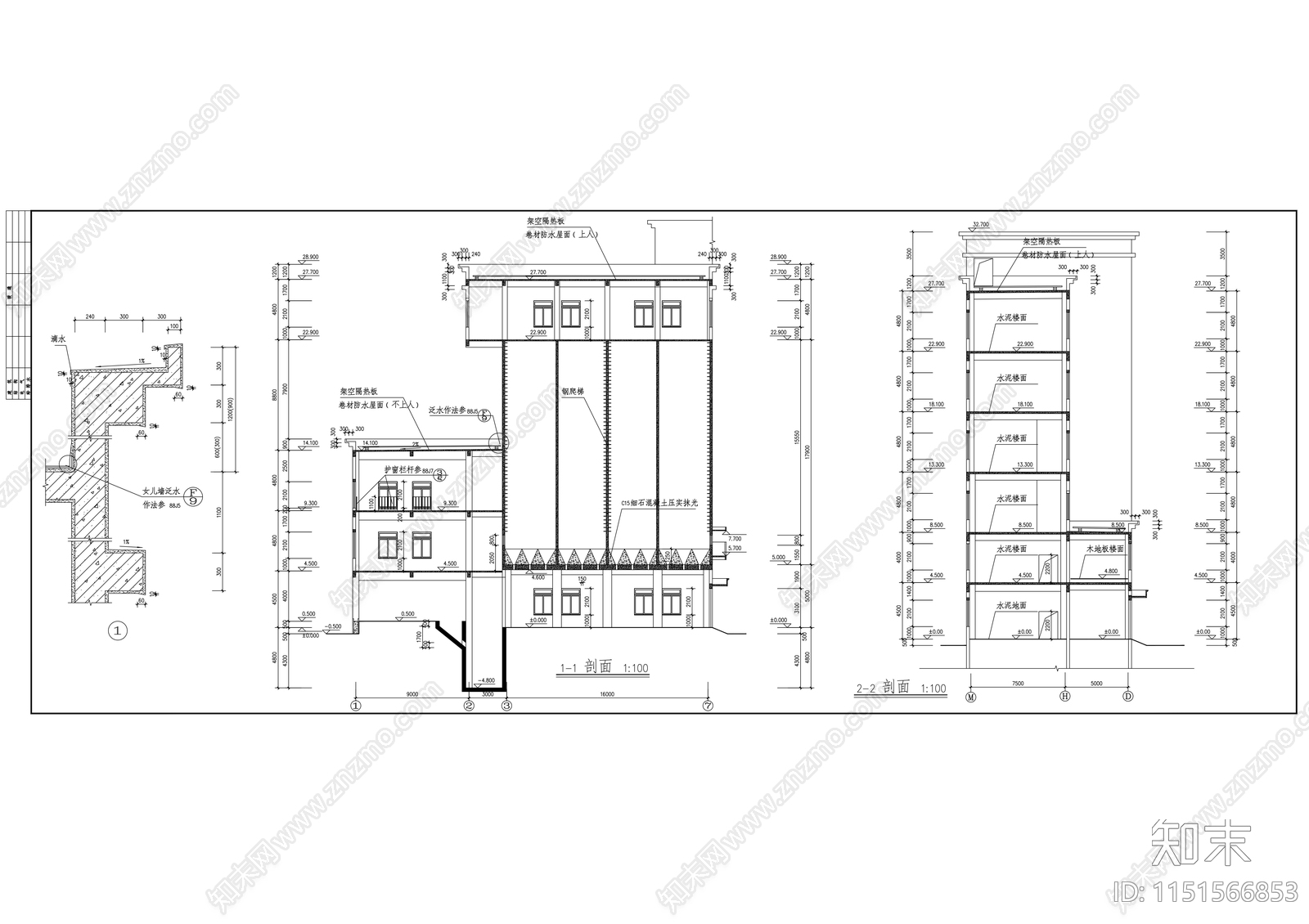 面粉加工工厂建筑施工图cad施工图下载【ID:1151566853】