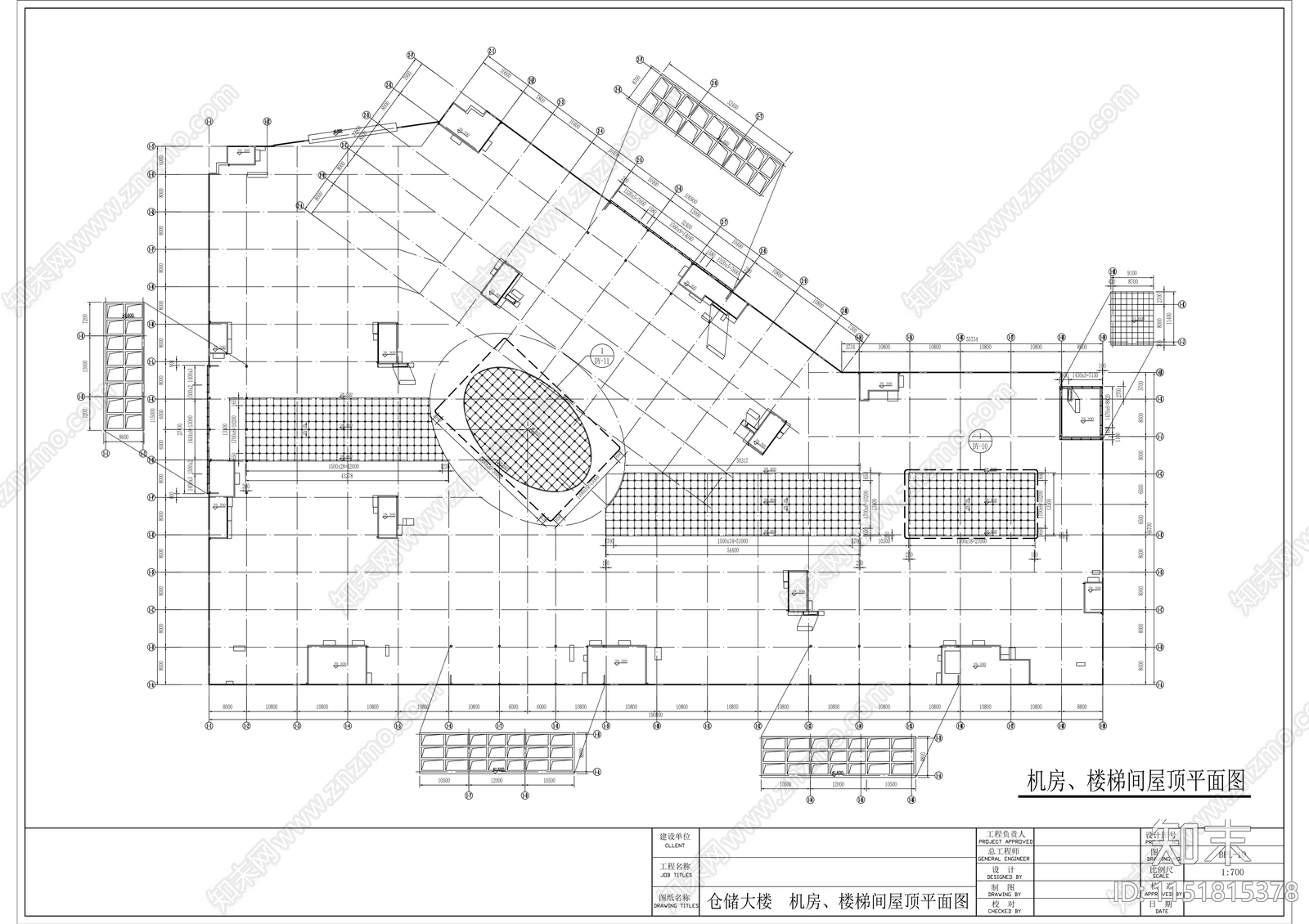 物流基地七层仓储大楼建筑cad施工图下载【ID:1151815378】