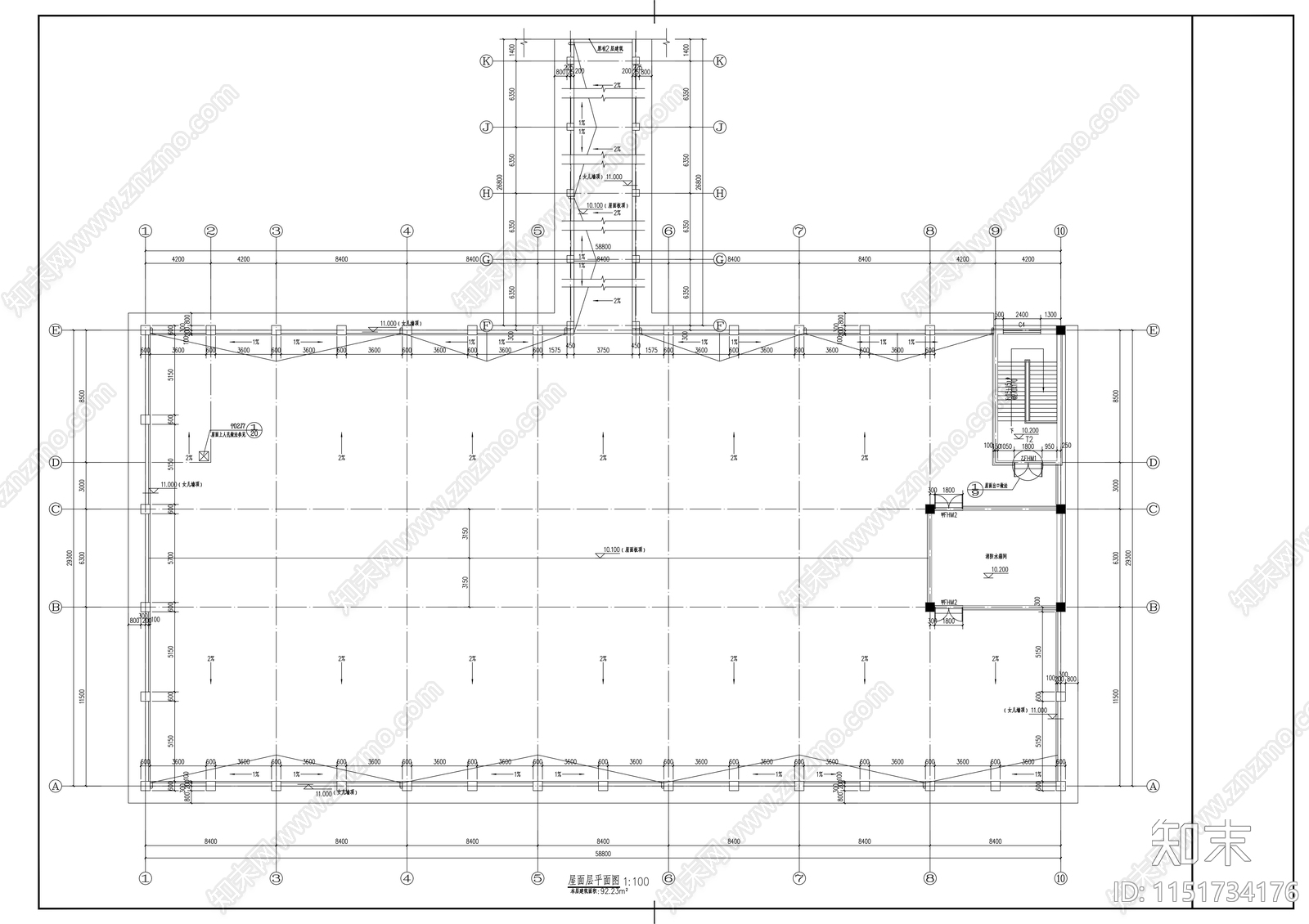 现代产品加工厂房建筑cad施工图下载【ID:1151734176】