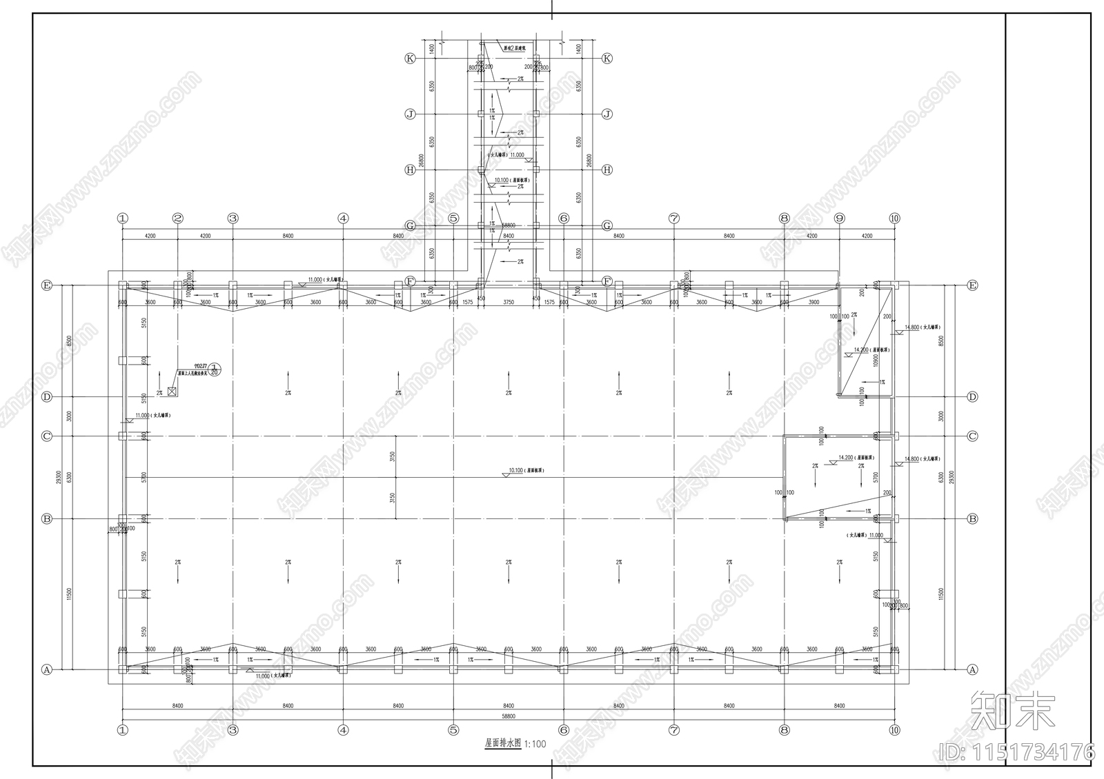 现代产品加工厂房建筑cad施工图下载【ID:1151734176】