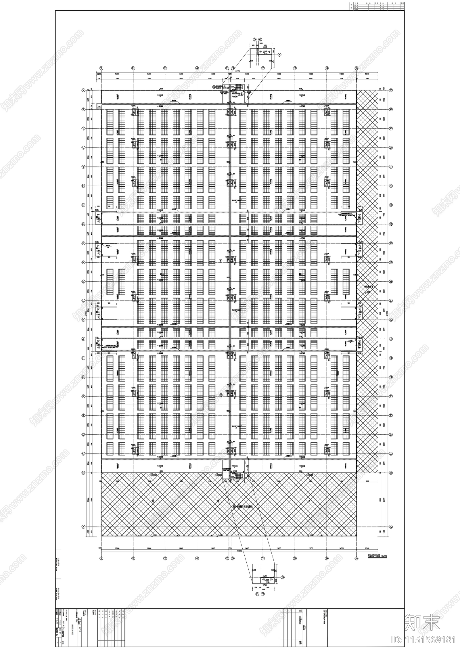 现代多层工业厂房建筑施工图cad施工图下载【ID:1151569181】