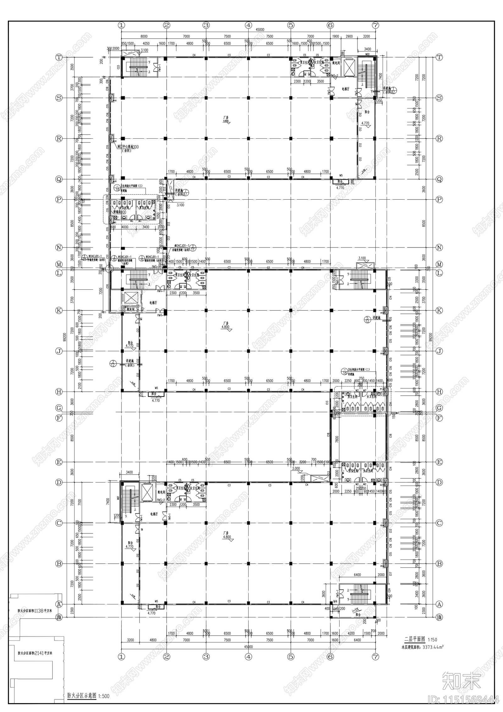 现代风格新兴产业园区厂房设计施工图施工图下载【ID:1151569444】