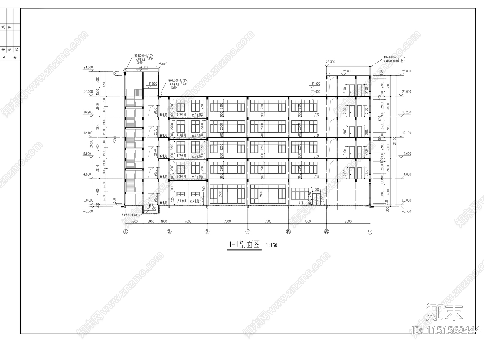 现代风格新兴产业园区厂房设计施工图施工图下载【ID:1151569444】