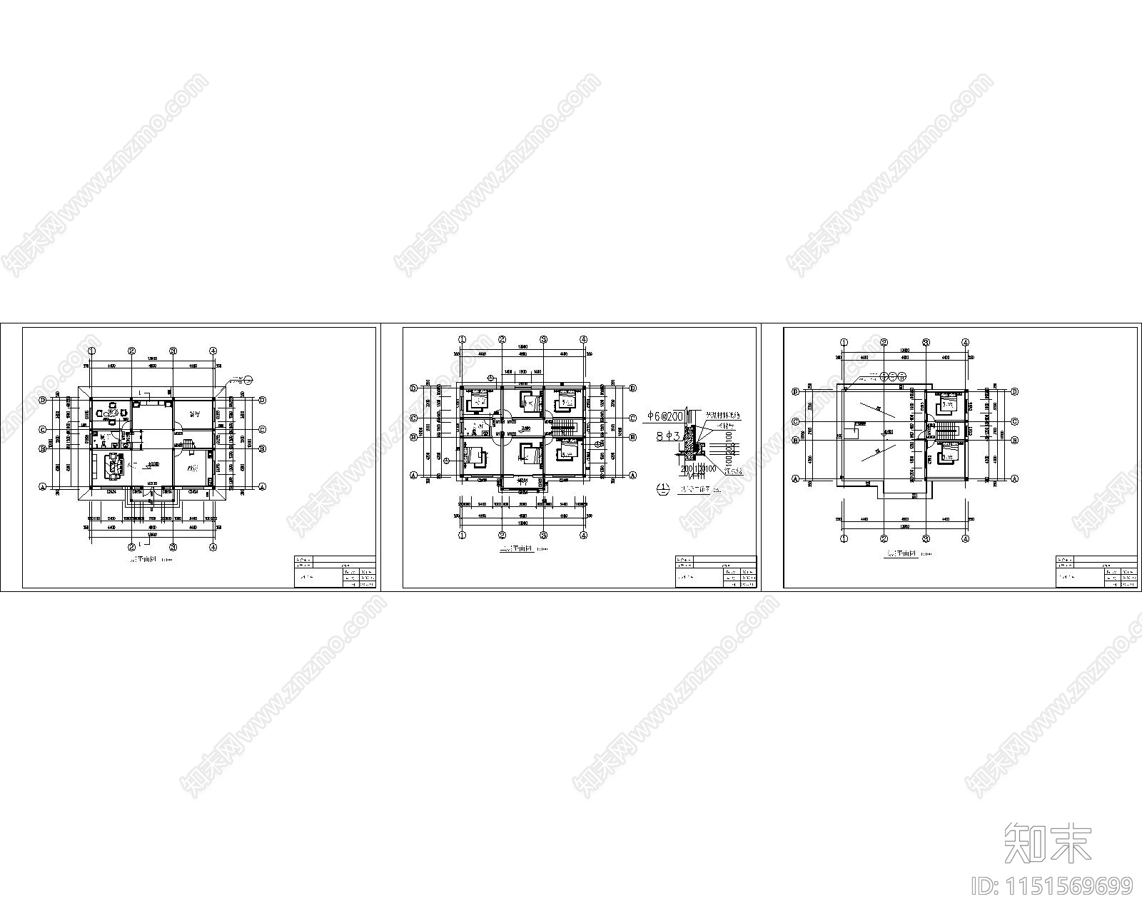 农村自建别墅施工图cad施工图下载【ID:1151569699】