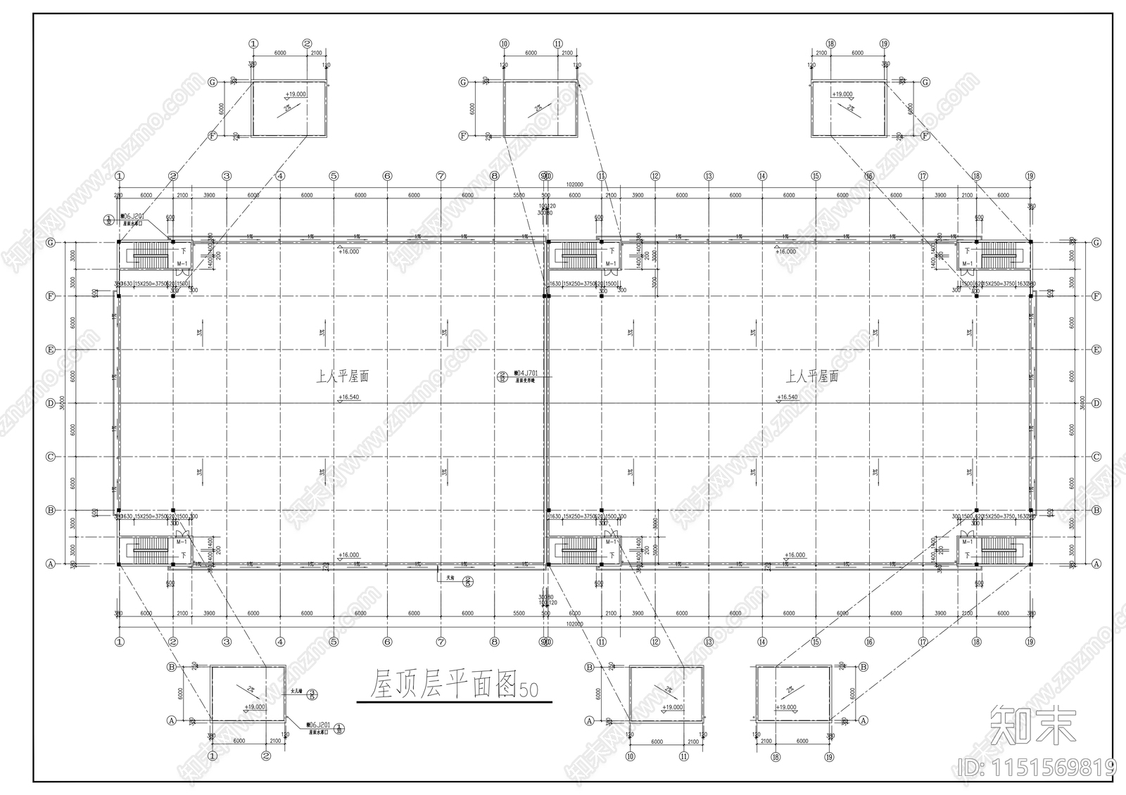 中小企业孵化基地某二层厂房建筑施工图cad施工图下载【ID:1151569819】