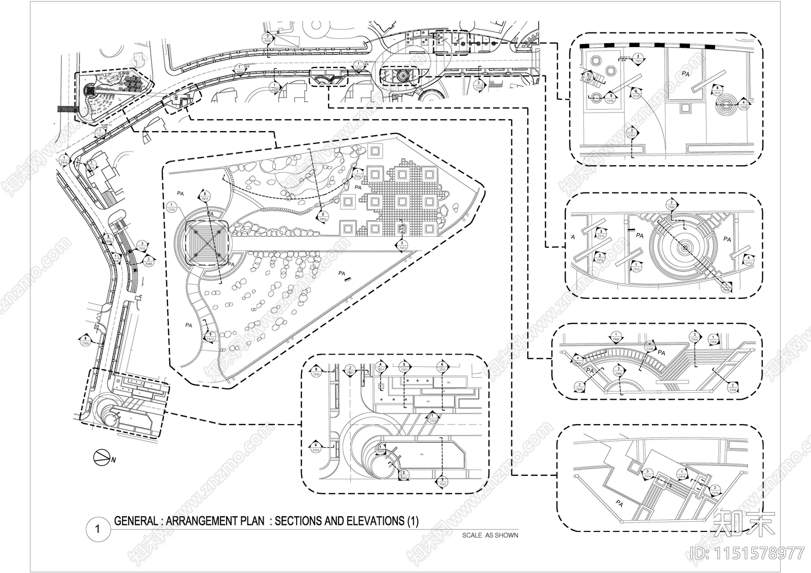 深叶半山海景沿山路景观平面施工图下载【ID:1151578977】