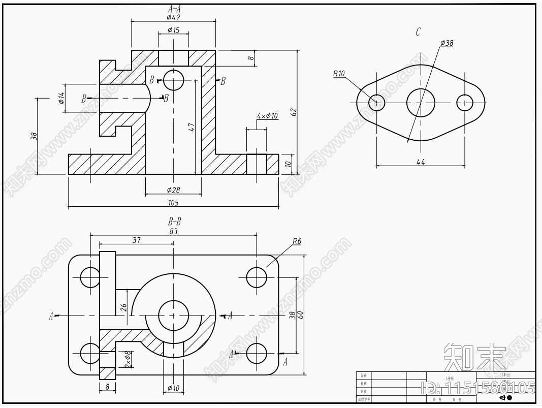 机械零部件剖视图施工图下载【ID:1151580105】