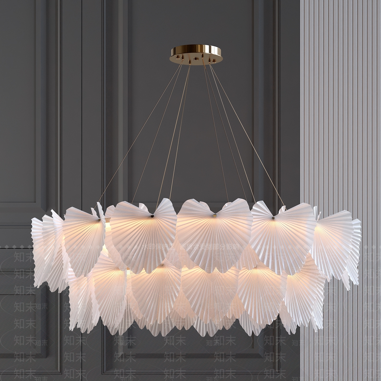 法式装饰吊灯3D模型下载【ID:1151580224】