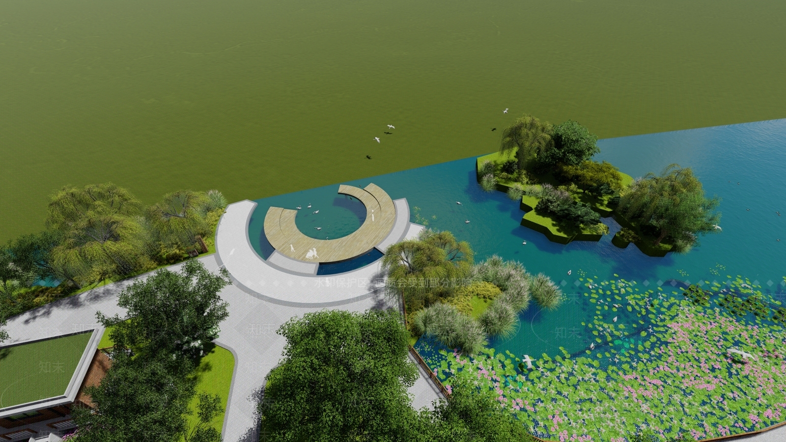 现代景观公园SU模型下载【ID:1151581652】