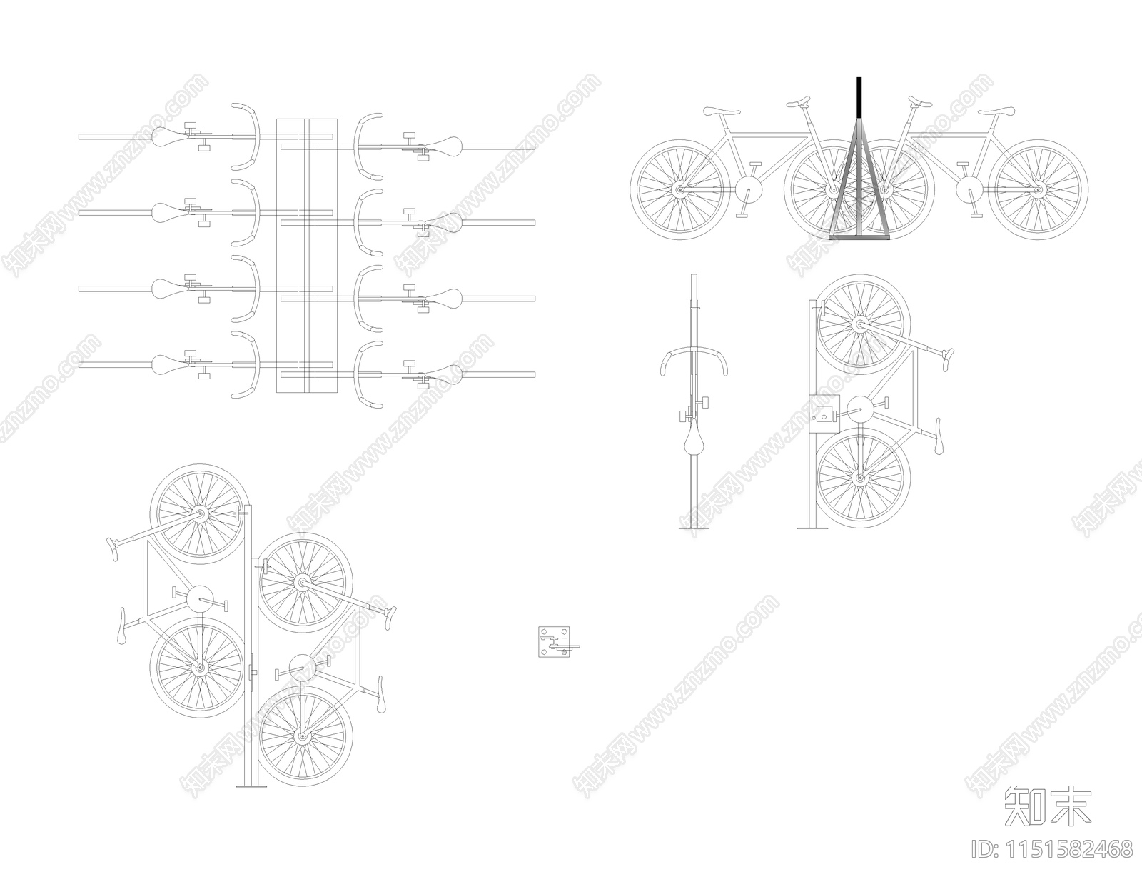 自行车架子图库施工图下载【ID:1151582468】
