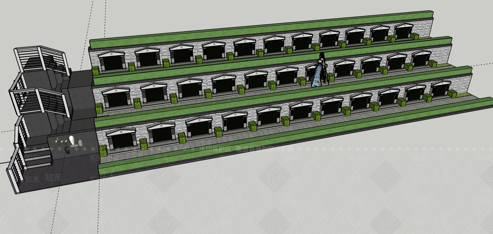 现代艺术墓设计SU模型下载【ID:1151586763】