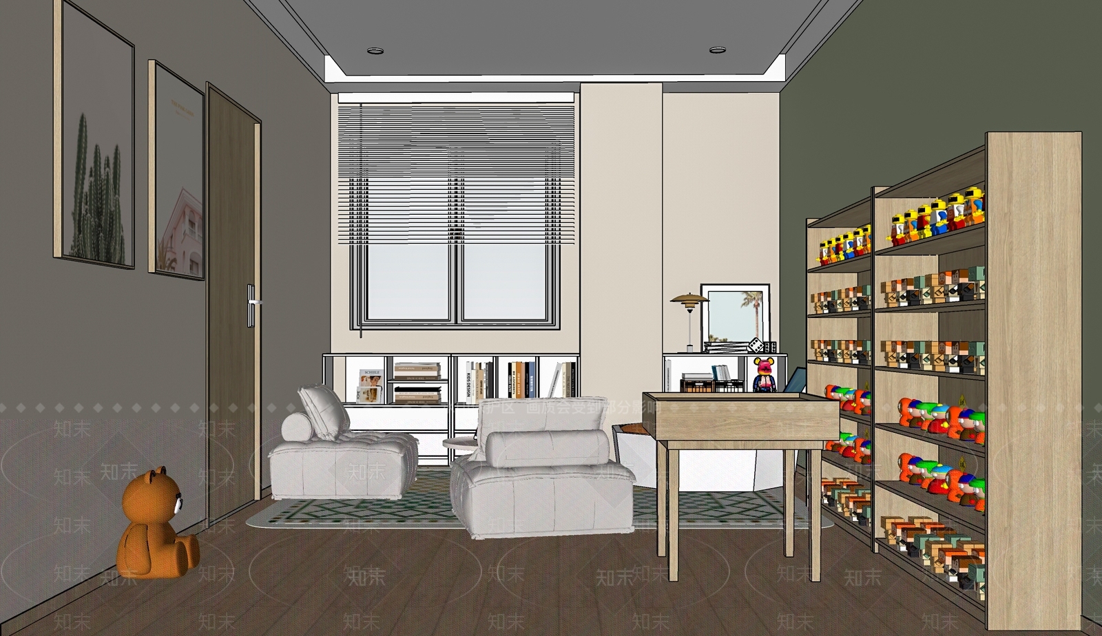 现代心理咨询室SU模型下载【ID:1151587453】