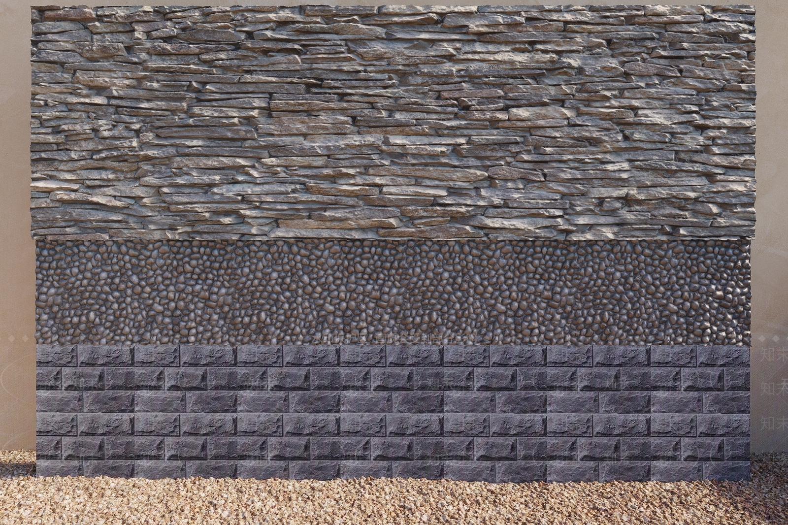 现代文化石墙3D模型下载【ID:1151588690】