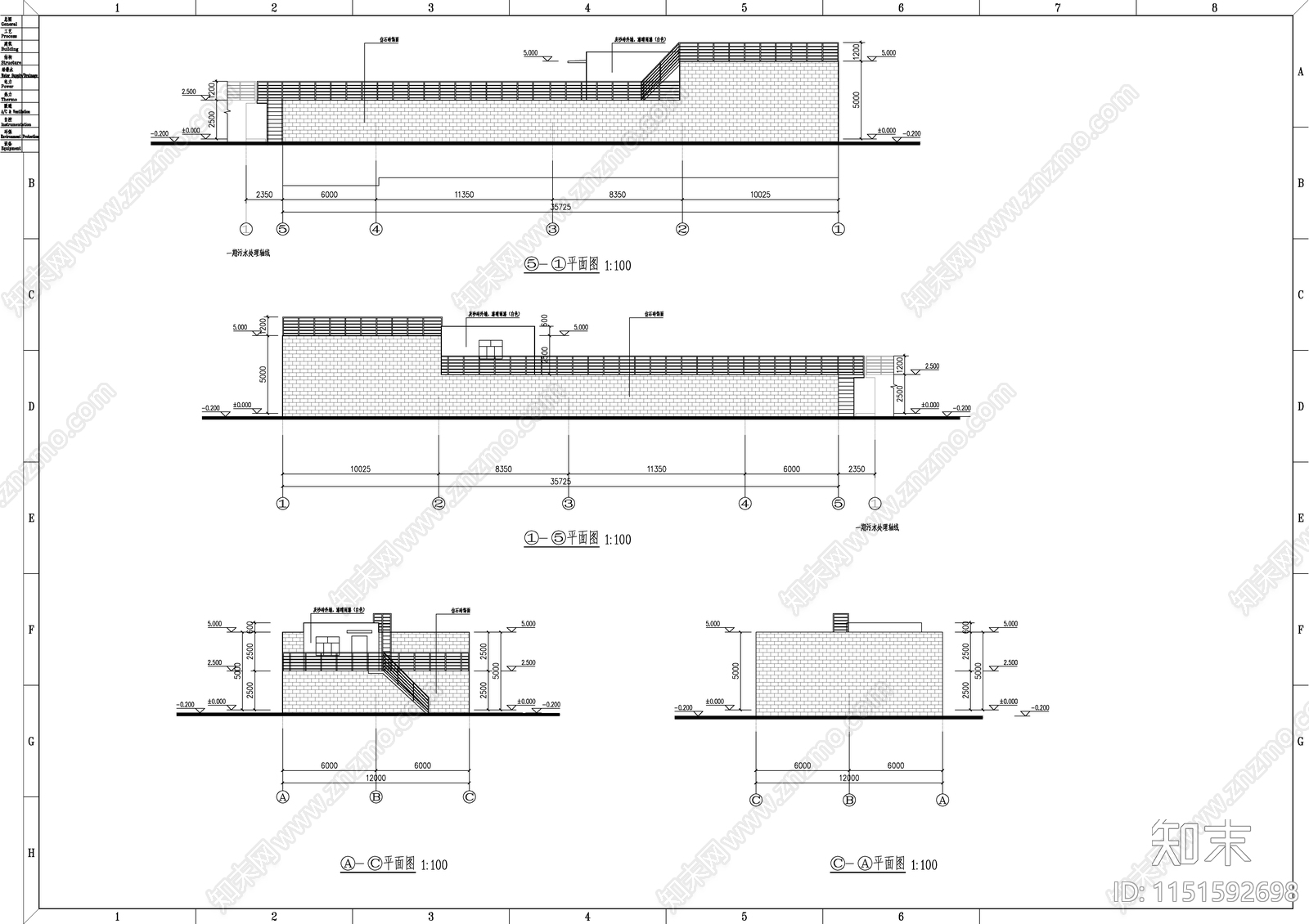 污水处理站建筑cad施工图下载【ID:1151592698】