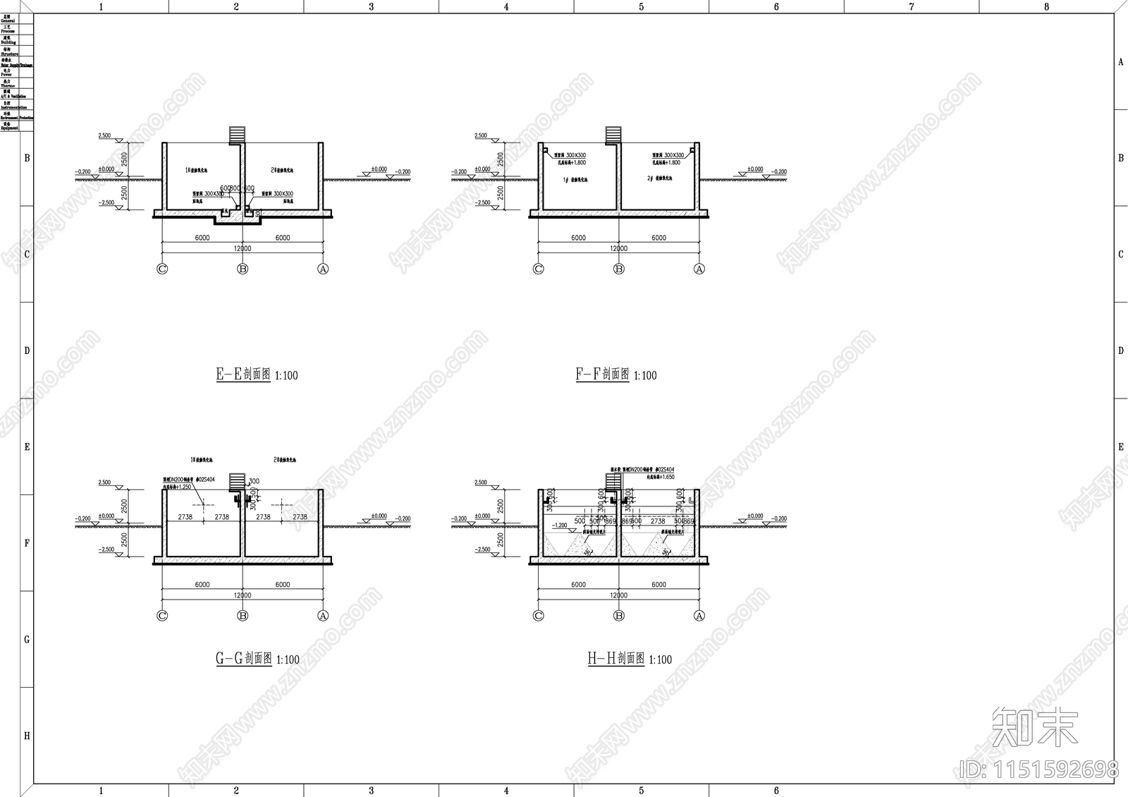 污水处理站建筑cad施工图下载【ID:1151592698】