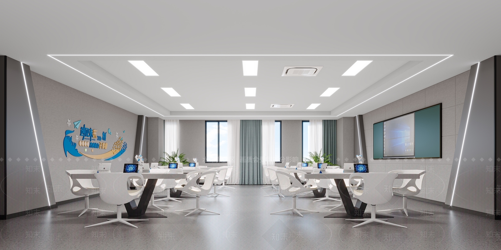 中式书法教室3D模型下载【ID:1151593890】