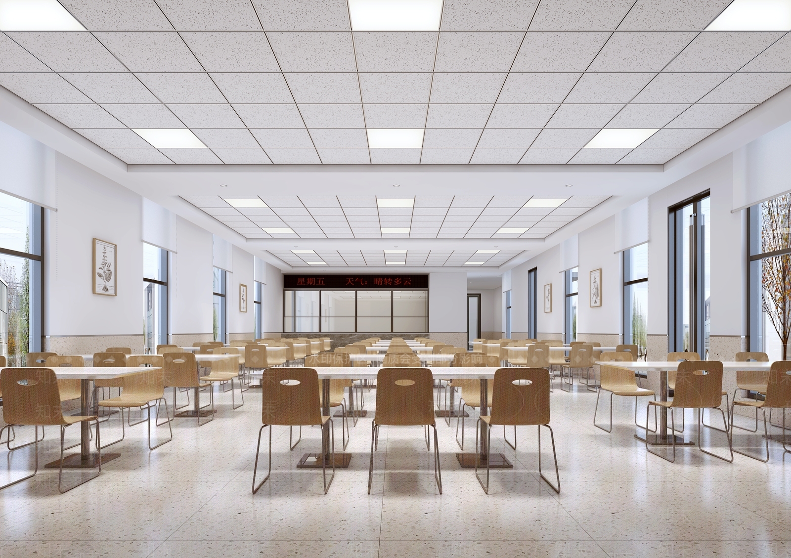 现代食堂餐厅3D模型下载【ID:1151598600】