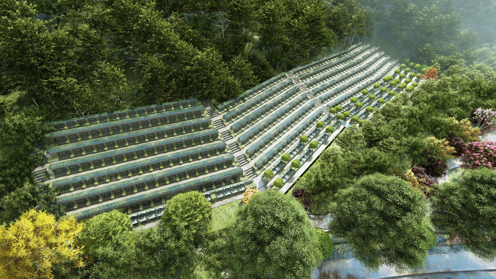 现代山地陵园SU模型下载【ID:1151739318】