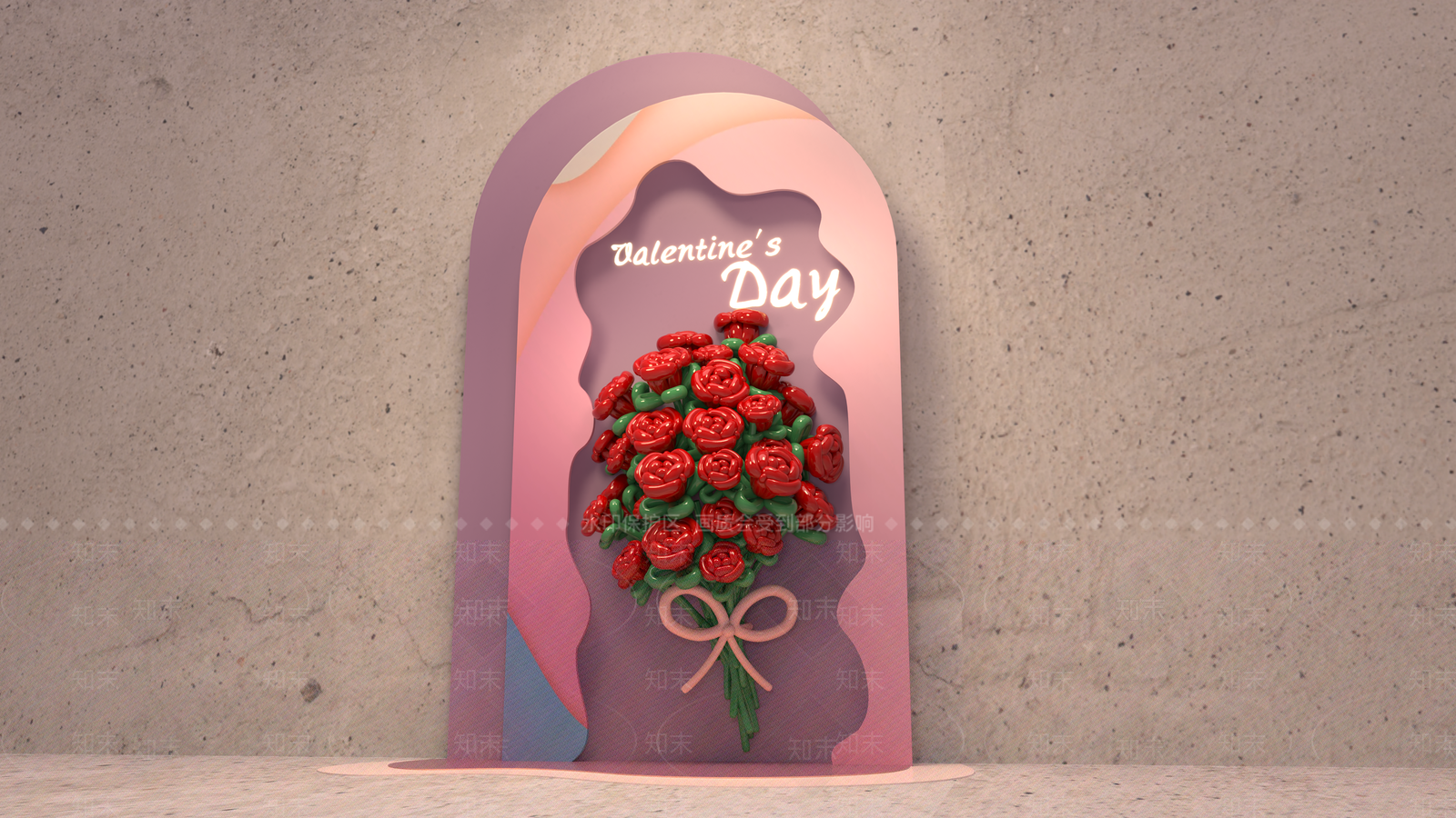 现代气球玫瑰花SU模型下载【ID:1151599038】