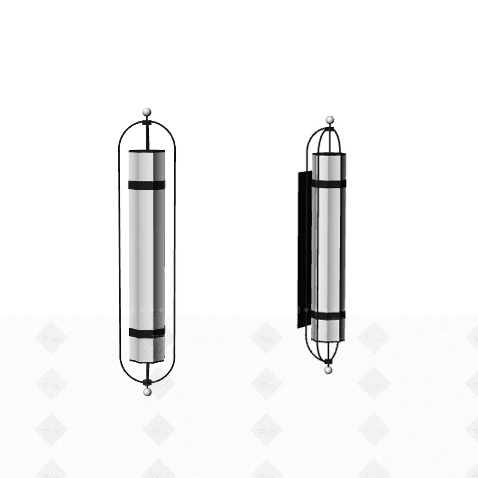 欧式户外复古铁艺壁灯SU模型下载【ID:1151673811】