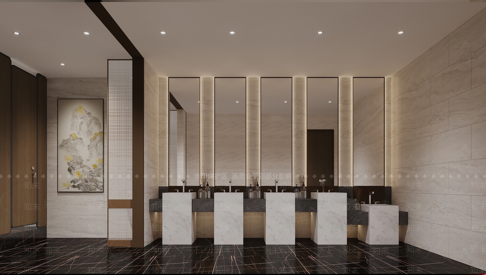 新中式酒店卫生间3D模型下载【ID:1151604350】