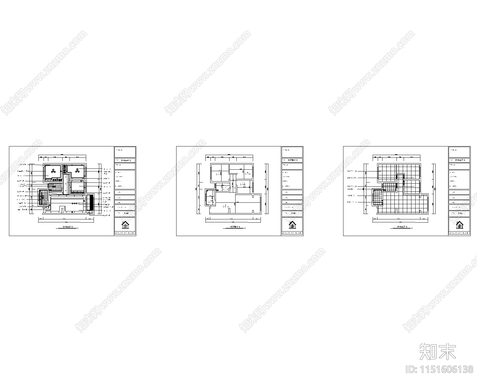 现代二居室家装室内装饰设计cad施工图下载【ID:1151606138】