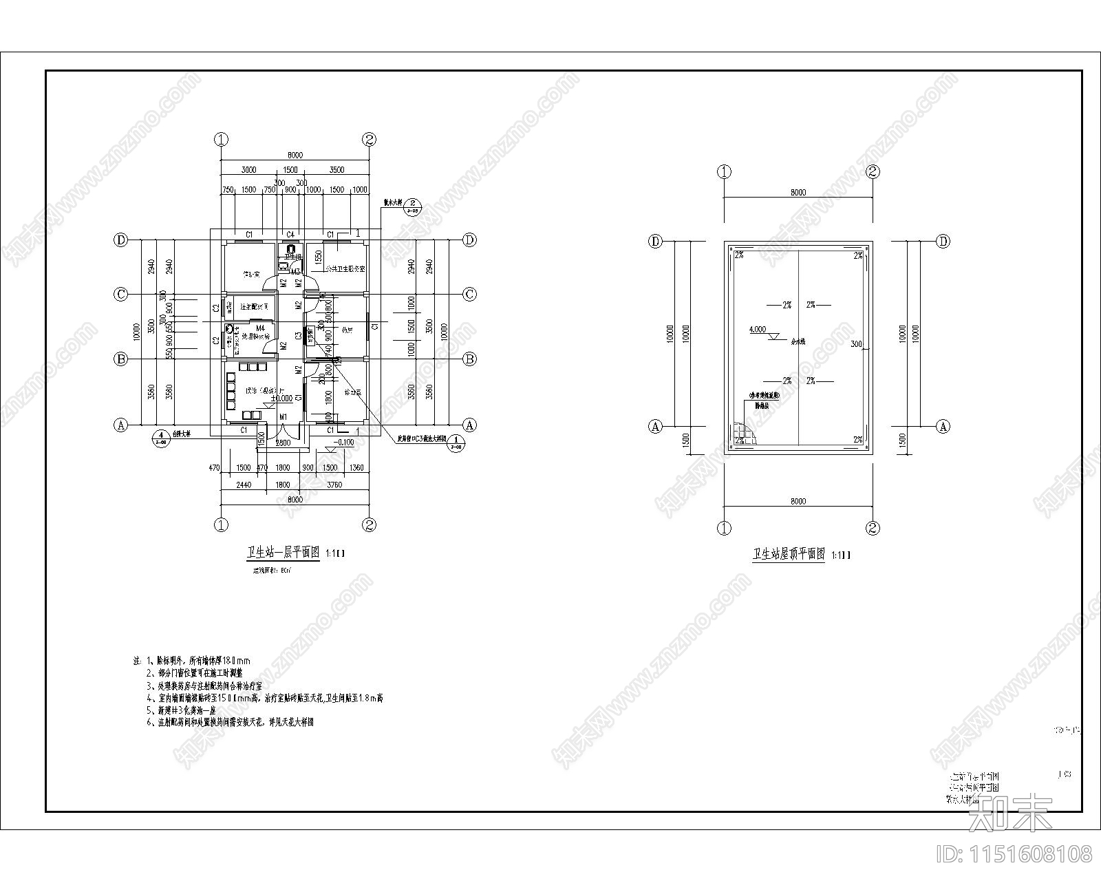 10X8米cad施工图下载【ID:1151608108】