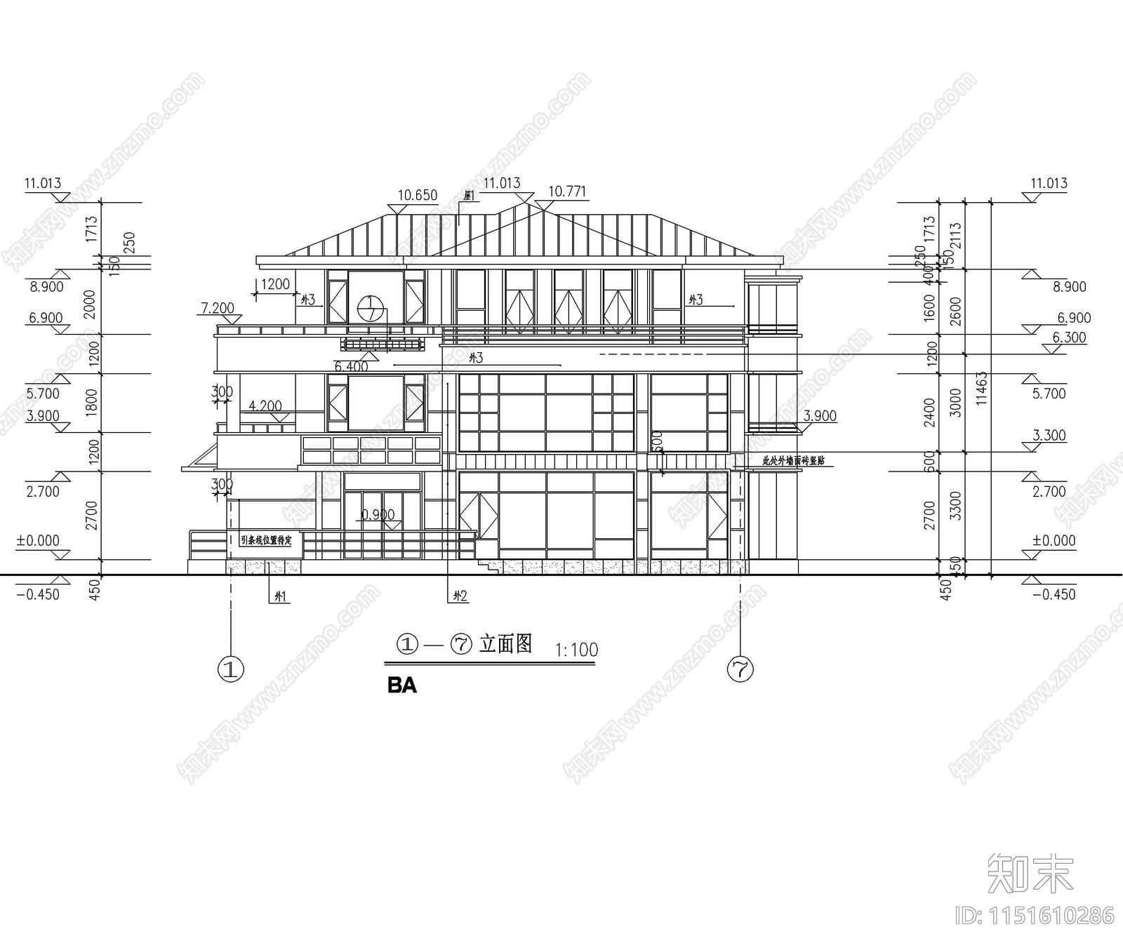 经典别墅样板cad施工图下载【ID:1151610286】