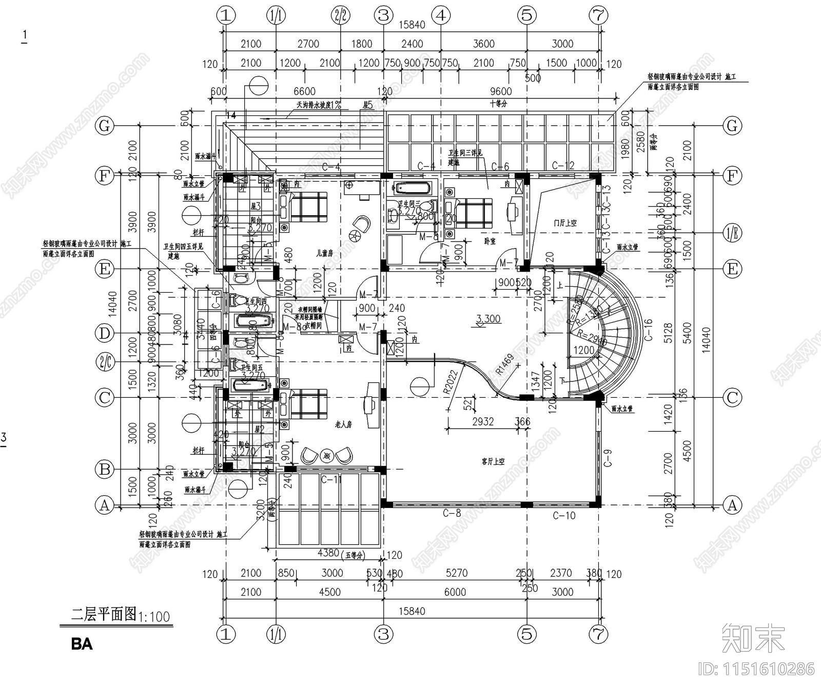 经典别墅样板cad施工图下载【ID:1151610286】